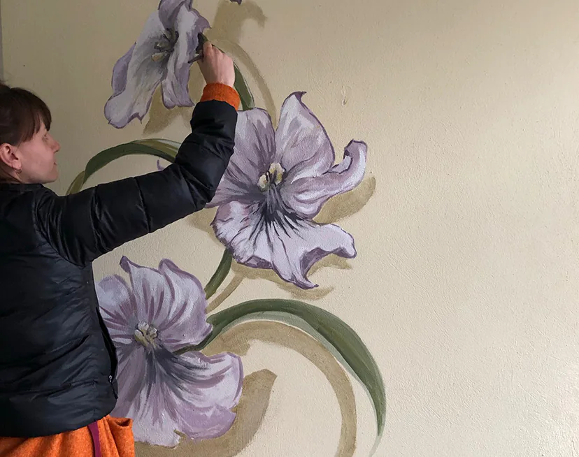 Blumen-Wandbild