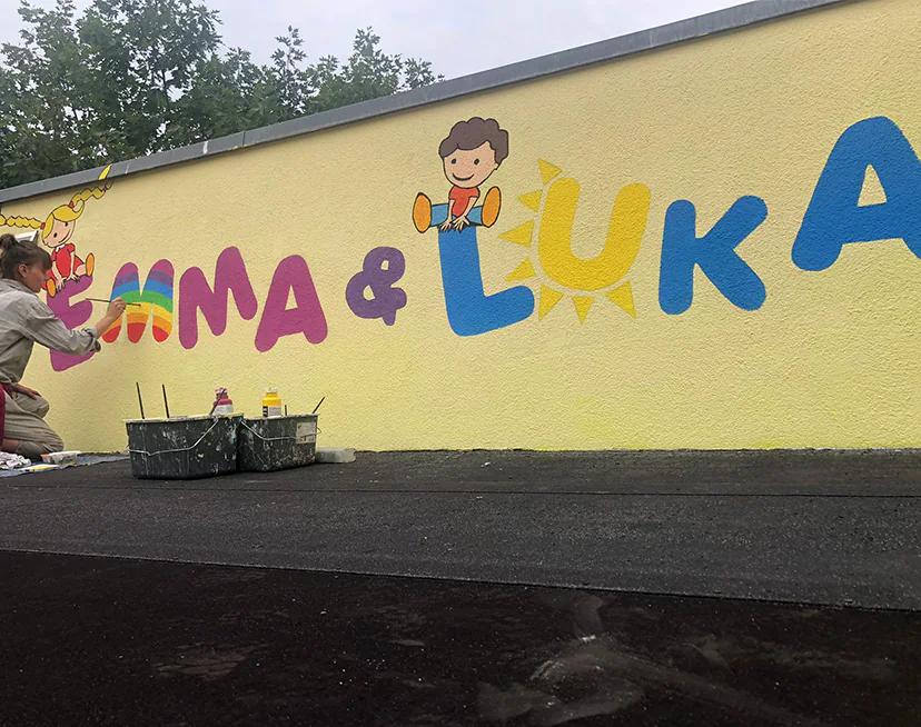 Schriftmalerei für eine KITA
